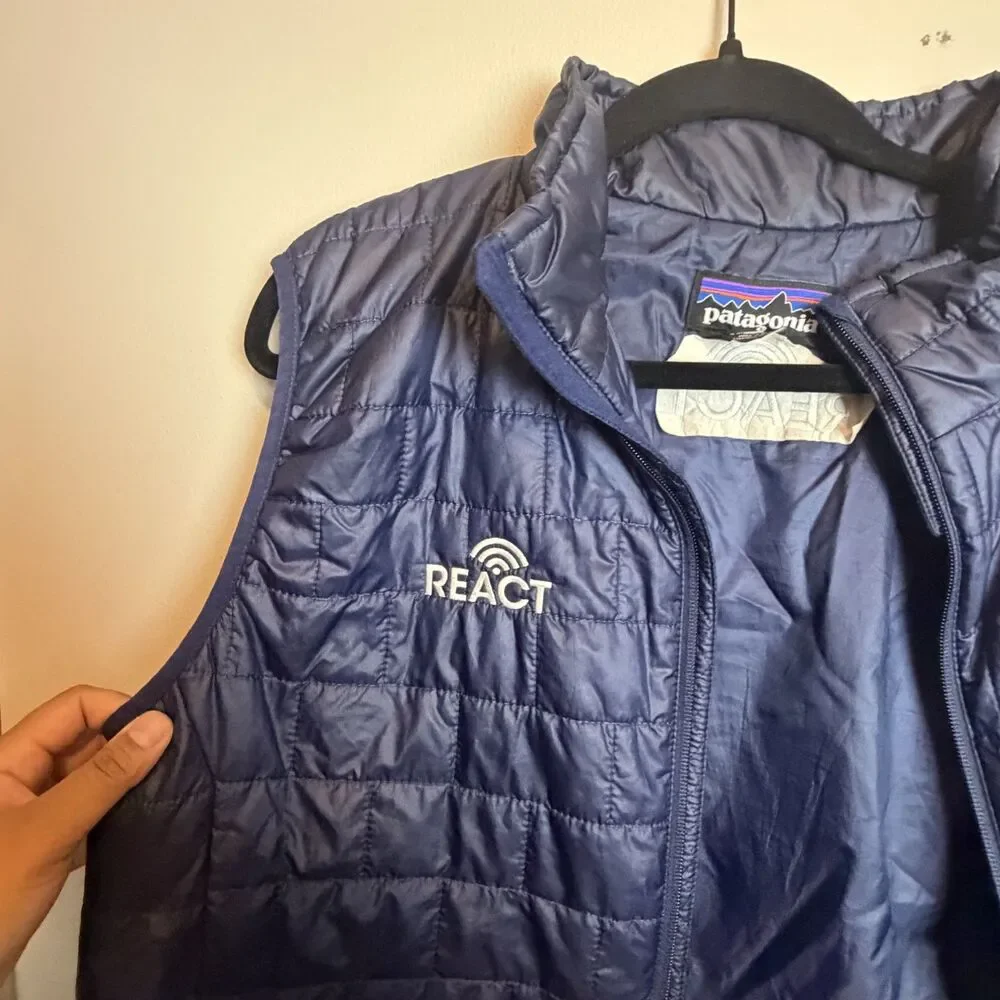 Patagonia Reach Nano Blue Zip Up Vest Size L Men